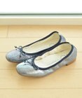 nouvelleRobe Oū 【本革・高反発】Square スクエアトゥ ネイビーメタリックバレエシューズ
