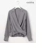 23区 【エステータ】ウールシルクギャバジン テーラードブラウス