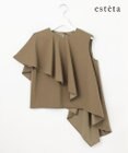 23区 【エステータ】トリアセファインジャージー ラッフルデザイン カットソー
