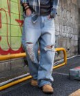 WEGO スーパーバギーダメージデニムパンツ