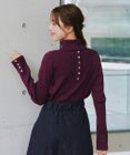 Tiaclasse 【洗える】タートルボタンニットトップス