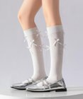 WEGO リボン付きハイソックス