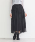 earth music&ecology シャーリングギャザーチュールスカート