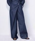 NAVE 【ReNave・セットアップ可/洗える】マーセライズデニム ラップワイドパンツ