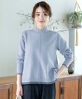 Tiaclasse 【洗える】もっちり素材が肌触り抜群の配色ニットトップス