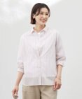 J.PRESS LADIES S 【洗える】ランダムストライプ シャツカラー ブラウス