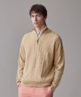 J.PRESS MEN ギマコットン ケーブルハーフジップ ニット