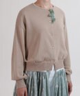 muuc 花モチーフ付きコットンニットカーディガン