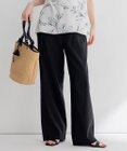 23区 【洗える】リネンレーヨンストレッチ ワイド パンツ