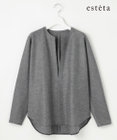 23区 L 【エステータ】ウールツイルジャージー スリットネック ブラウス