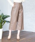 Tiaclasse 【洗える】洗練された女性スタイルを叶えるフェイクレザーワイドパンツ