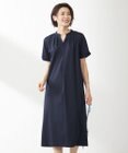 J.PRESS LADIES 【接触冷感・UVケア】コンパクトコットンスムース バンドカラー ワンピース