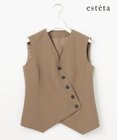 23区 【エステータ】ウールリネン アシンメトリーボタン ベスト