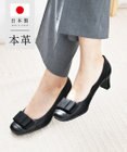 Pointer 【5.5cmヒール】日本製 リボンラウンドトゥパンプス