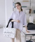 Maison de FLEUR リボン柄ギャザーハンドルスクエアトート