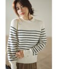 ANY SIS 【洗える】ハイネックボーダー ニット