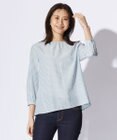 J.PRESS LADIES S 【洗える】コットンアセVis ストライプ クルーネック ブラウス