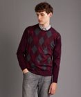 JOSEPH ABBOUD 【滑らかな肌触り/洗える】 エクストラファインメリノアーガイルクルーネック  ニット