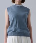 muuc 〈細番手の高級綿糸コットンコーマ糸〉〈洗練された繊維の滑らかな肌触り〉〈お家で洗えるニット〉模様編み ポピーの花リンクス編み ノースリーブブルオーバー