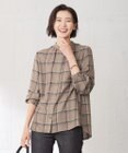 J.PRESS LADIES 【洗える】ハイツイストチェック バンドカラー ブラウス