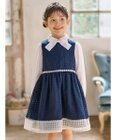 組曲 KIDS 【110-140㎝】シアーチェックバイカラー ワンピース
