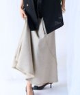 23区 L 【GOLD LABEL】リネンツイル フリンジ フレアスカート