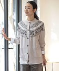 J.PRESS LADIES 【洗える】FAIR ISLE 求心編み カーディガン