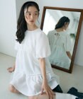 earth music&ecology バックリボンパフスリーブミニワンピース