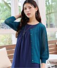 Tiaclasse L 【洗える】メッシュ編みスリーブカーディガン