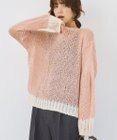 AMERICAN HOLIC モヘアライク配色ニットプルオーバー