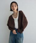 Green Parks チュールドッキングＶネックニットカーディガン