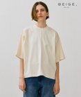 BEIGE， 【BEIGE,ecru/WEB限定・洗える】JERSEY STITCH / コットンハーフスリーブトップス