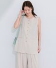 Green Parks クルーネック多釦ジレ