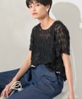AMERICAN HOLIC チュールフリンジシアーＴシャツ