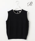 23区 【R(アール)】ウールカシミヤ パールトリム ノースリーブニット