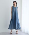 YECCA VECCA バイオ加工ヴィンテージデニムタックワンピース