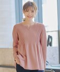 Tiaclasse 【洗える】リブ切り替えフレアニットトップス