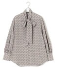 J.PRESS YORK STREET 【WOMEN】タイルプリント ボウタイブラウス