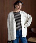 23区 【洗える】ウールカシミヤ アランパターン カーディガン