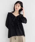 YECCA VECCA ラッフルリボンシアーブラウス