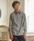 J.PRESS KIDS 【140-170cm】柄襟ラガー 長袖ポロシャツ