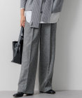 23区 L シルクネップヘリンボーン ワイドパンツ