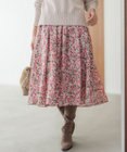 組曲 ニュアージュフラワープリント スカート