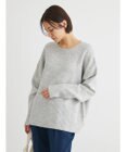 Green Parks ｆｕｗａっとメランジ袖リブ長めニットプルオーバー