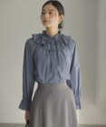 組曲 L 【2WAY】エアリーシャーティングフリル襟 ブラウス