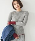 CRAFT STANDARD BOUTIQUE 洗える/とてもち配色モックネックリブニットプルオーバー/24AW