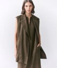 BEIGE， 【Precious掲載】MICA /  リネンブレンドベルト付きジレ