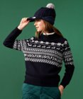 23区GOLF 【WOMEN】【ウォッシャブル】ノルディック柄裏付き ニット