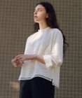 J.PRESS LADIES S 【一枚で着映え】レースジャージー バンドカラー カットソー