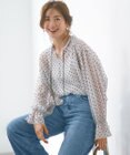 23区 【洗える】クレープドットフロッキー ブラウス